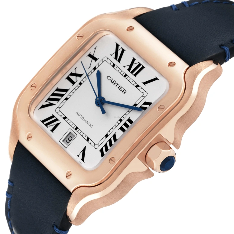 Cartier,Santos de Cartier 39.80mm,39.80mm,Rose Gold,Silver,Automatic,Day,42hours,WGSA0011
