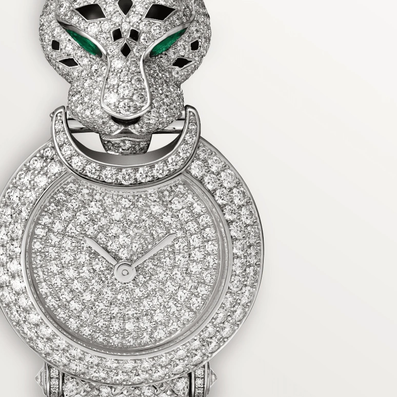 Cartier,Panthère Jewelry Watches 23.60mm,23.60mm,White Gold,Silver,Quartz,Sapphire,Crystal Glass,Other,HPI01425