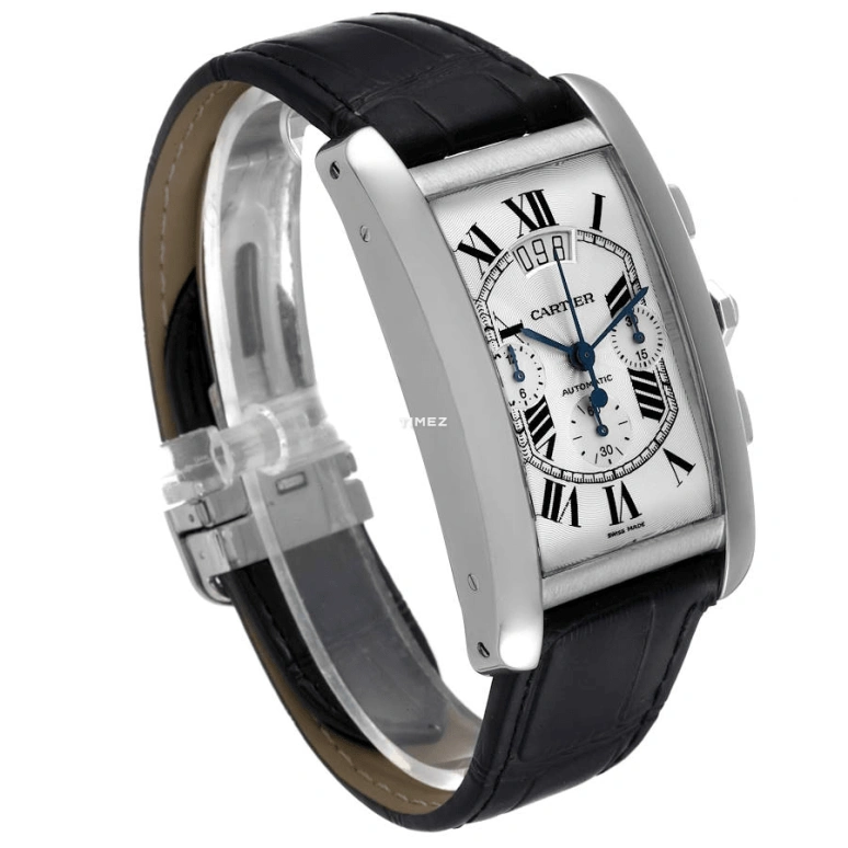 Cartier,Tank 31x42mm,31x42mm,White Gold,White,Automatic,Chronograph,Day,W2609456