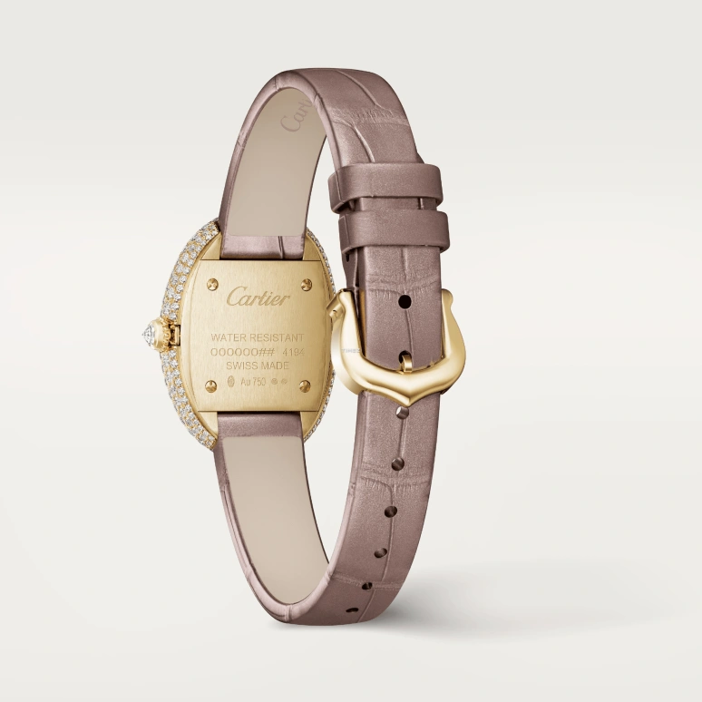 Cartier,Baignoire 31.40x23.10mm,31.40x23.10mm,Yellow Gold,White,Quartz,Sapphire,Crystal Glass,Oval,WJBA0048