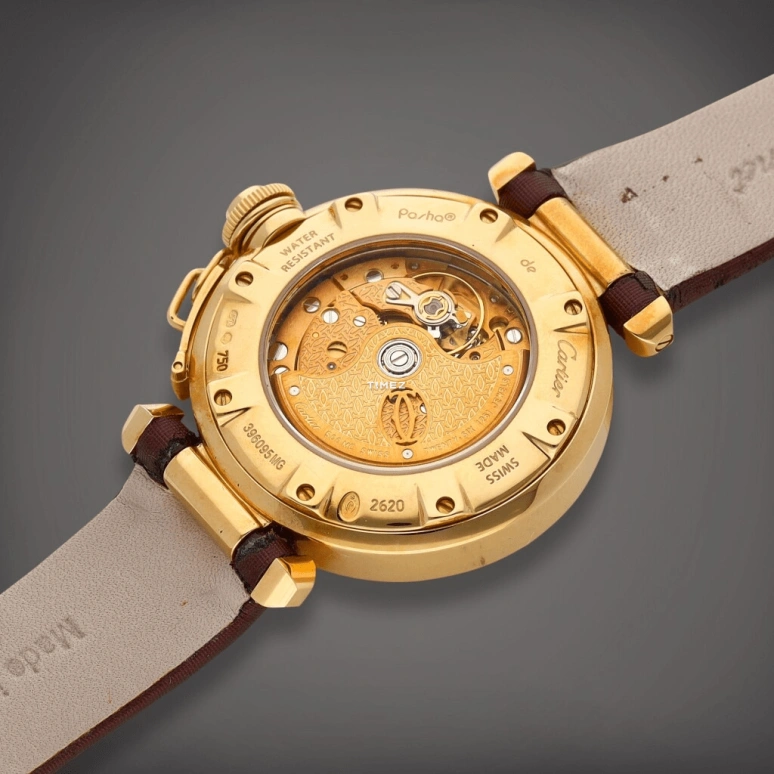 Cartier,Pasha de Cartier 32mm,32mm,Rose Gold,Pink Gold,Automatic,In-house Caliber,Sapphire,Crystal Glass,2620