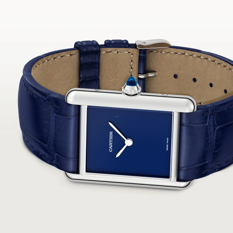 Cartier,Tank 33.70x25.50mm,33.70x25.50mm,Stainless Steel,Blue,Quartz,Sapphire,Crystal Glass,Square,WSTA0055