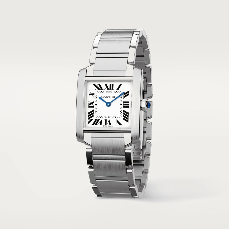 Cartier,Tank 30x25mm,30x25mm,Stainless Steel,Silver,Quartz,In-house Caliber,Sapphire,Crystal Glass,WSTA0005