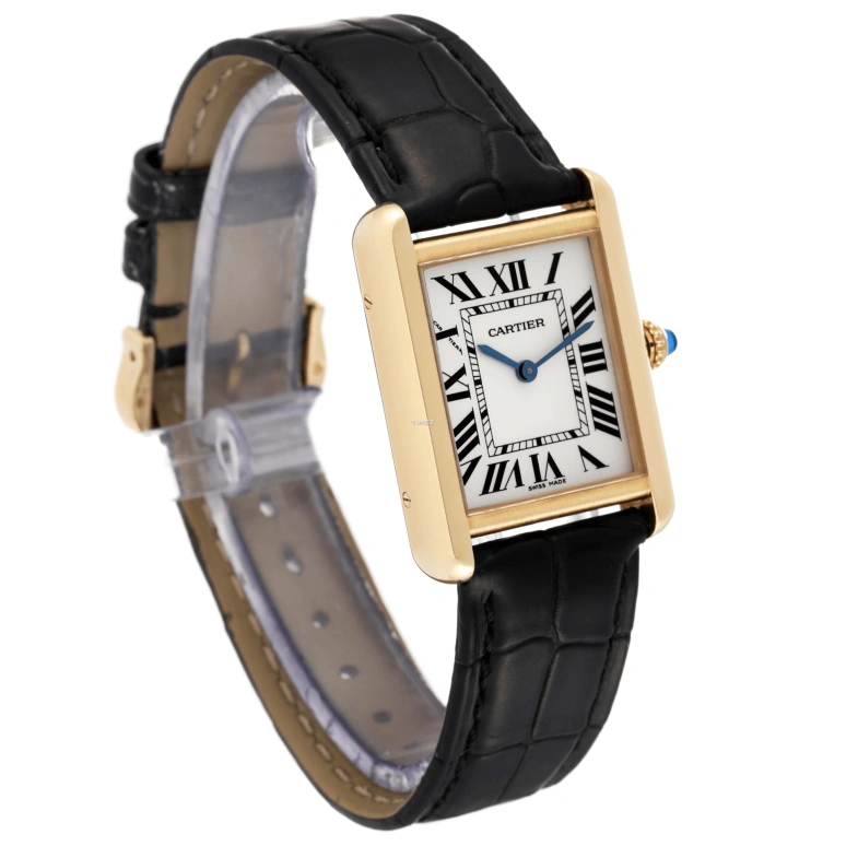 Cartier,Tank 31x24.40mm,31x24.40mm,Yellow Gold,Silver,Quartz,Sapphire,Crystal Glass,Square,W1018755