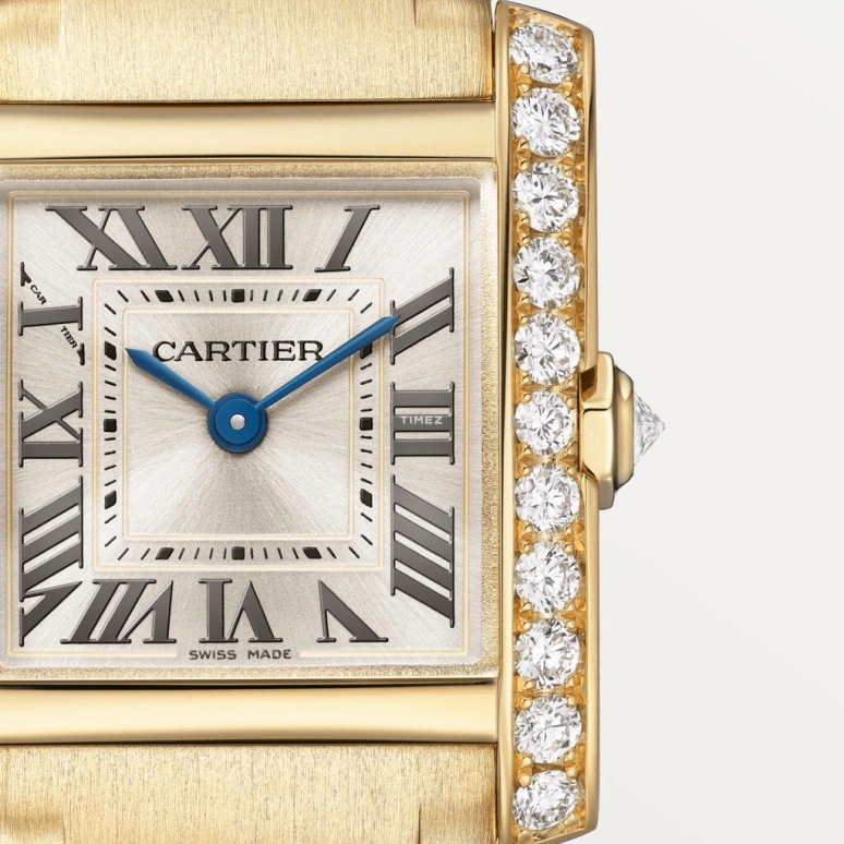 Cartier,Tank 25.70x21.20mm,25.70x21.20mm,Yellow Gold,Gold,Quartz,Sapphire,Crystal Glass,Square,WJTA0039