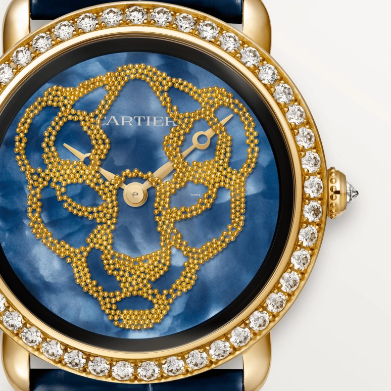 Cartier,Panthère Jewelry Watches 37mm,37mm,Yellow Gold,Blue,Handwound,36hours,In-house Caliber,HPI01354