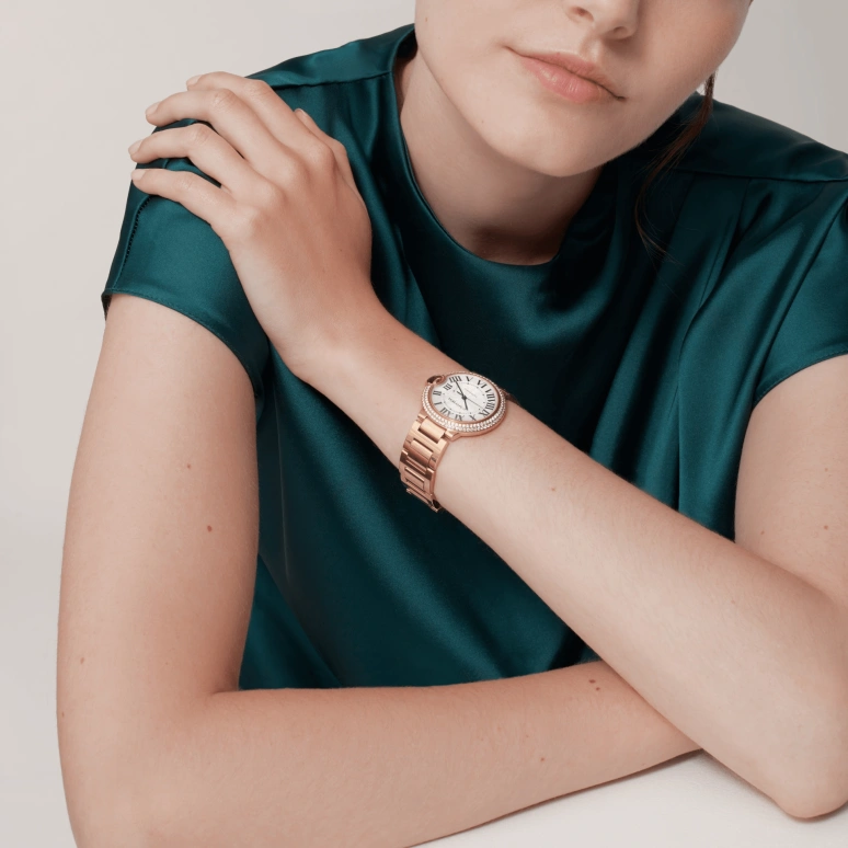 Cartier,Ballon Bleu de Cartier 36mm,36mm,Rose Gold,Silver,Automatic,Sapphire,Crystal Glass,Round,WJBB0067