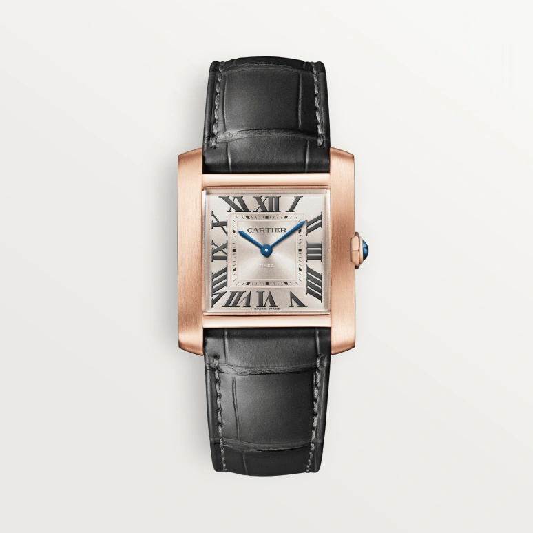 Cartier,Tank 32x27mm,32x27mm,Rose Gold,Silver,Quartz,Sapphire,Crystal Glass,Square,WGTA0281