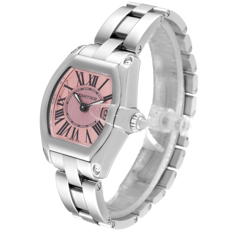 Cartier,Drive de Cartier 36x30mm,36x30mm,Stainless Steel,Pink Red,Red,Quartz,Day,Sapphire,Crystal Glass,W62043V3