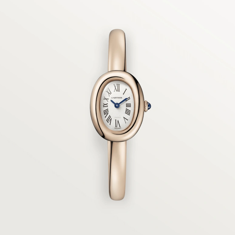 Cartier,Baignoire 24.60x18.70mm,24.60x18.70mm,Rose Gold,Silver,Quartz,Sapphire,Crystal Glass,Oval,WGBA0020