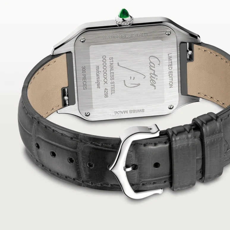Cartier,Santos de Cartier 43.50x31.40mm,43.50x31.40mm,Stainless Steel,Rose Gold,Rose Gold,Handwound,Sapphire,Crystal Glass,Square,W2SA0027