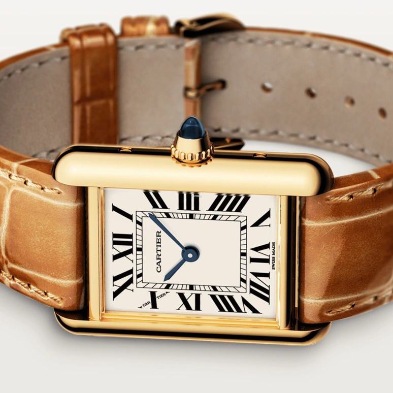 Cartier,Tank 29.50x22mm,29.50x22mm,Yellow Gold,White,Quartz,Sapphire,Crystal Glass,Rectangular,WGTA0342