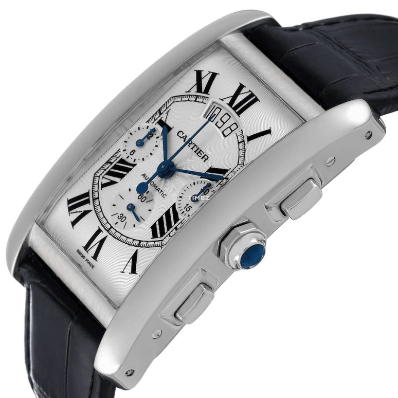 Cartier,Tank 31x42mm,31x42mm,White Gold,White,Automatic,Chronograph,Day,W2609456