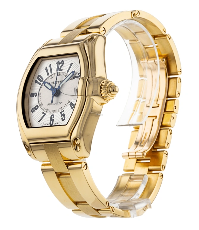 Cartier,Drive de Cartier 36mm,36mm,Yellow Gold,Silver,Automatic,Day,Tonneau,W62003V1