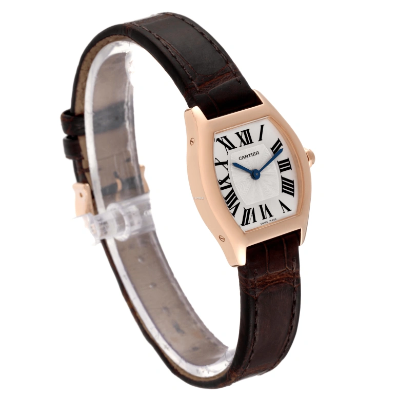 Cartier,Tortue 30x24mm,30x24mm,Rose Gold,Silver,Handwound,In-house Caliber,Sapphire,Crystal Glass,W1556360