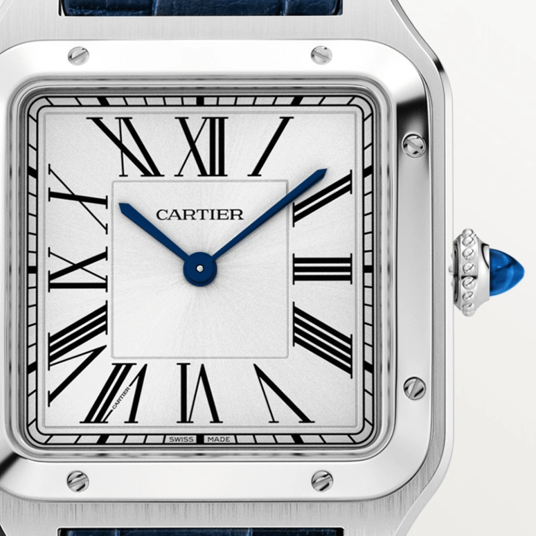 Cartier,Santos de Cartier 43.50x31.40mm,43.50x31.40mm,Stainless Steel,Silver,Quartz,Sapphire,Crystal Glass,Square,WSSA0022