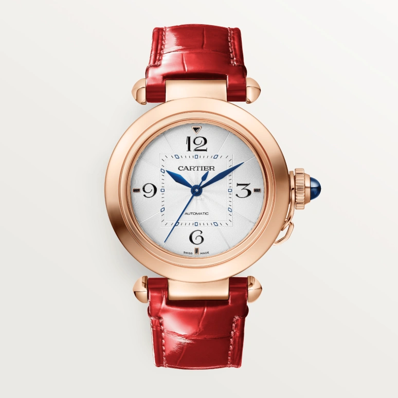 Cartier,Pasha de Cartier 35mm,35mm,Rose Gold,Silver,Automatic,42hours,In-house Caliber,WGPA0028