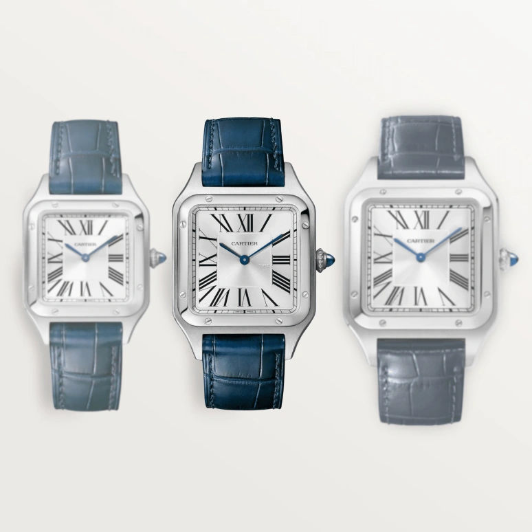 Cartier,Santos de Cartier 43.50x31.40mm,43.50x31.40mm,Stainless Steel,Silver,Quartz,Sapphire,Crystal Glass,Square,WSSA0085