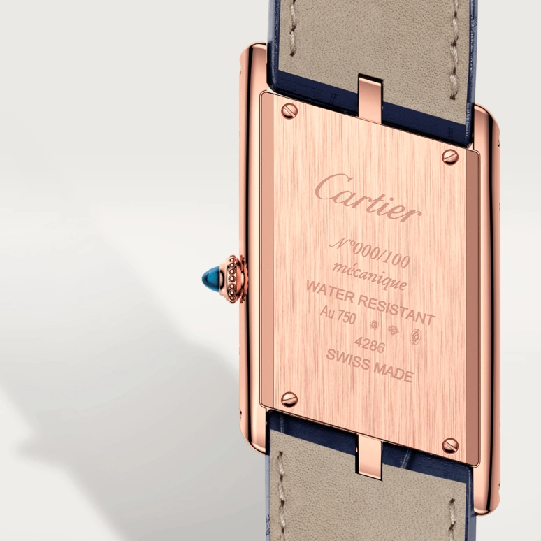 Cartier,Tank 47.15x26.10mm,47.15x26.10mm,Rose Gold,Grey,Handwound,38hours,In-house Caliber,WGTA0043