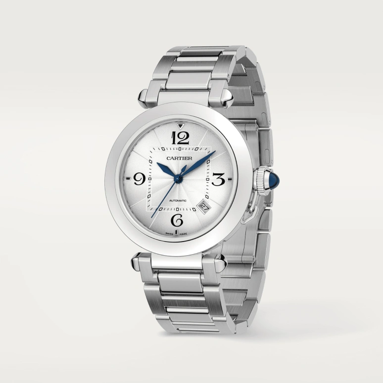 Cartier,Pasha de Cartier 41mm,41mm,Stainless Steel,Silver,Automatic,Day,42hours,WSPA0009