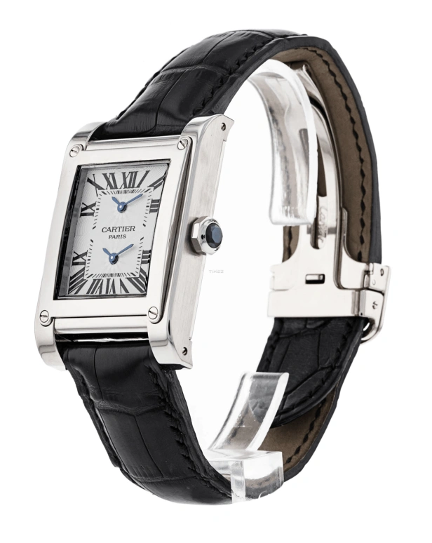 Cartier,Tank 33mm,33mm,White Gold,Silver,Handwound,Dule Time,In-house Caliber,W1534351