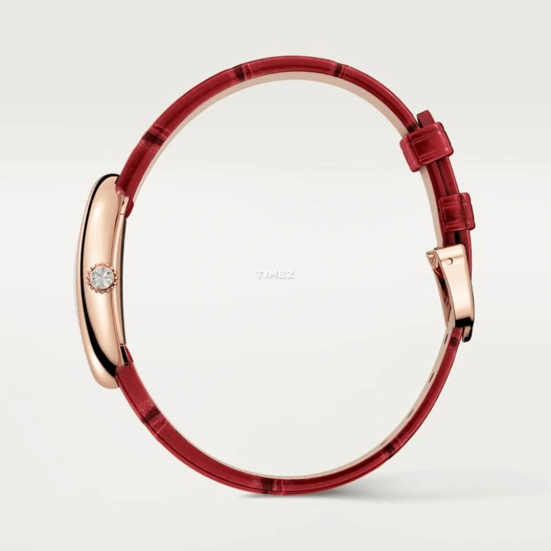 Cartier,Baignoire 31.40x23.09mm,31.40x23.09mm,Rose Gold,Silver,Quartz,Sapphire,Crystal Glass,Oval,WJBA0031