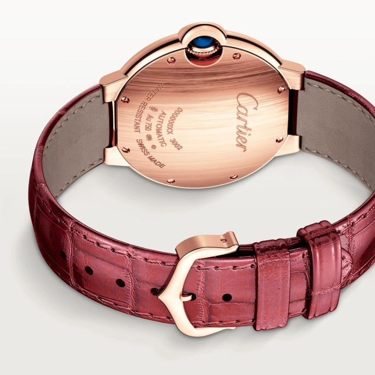 Cartier,Ballon Bleu de Cartier 36mm,36mm,Rose Gold,Silver,Automatic,Sapphire,Crystal Glass,Round,WJBB0034