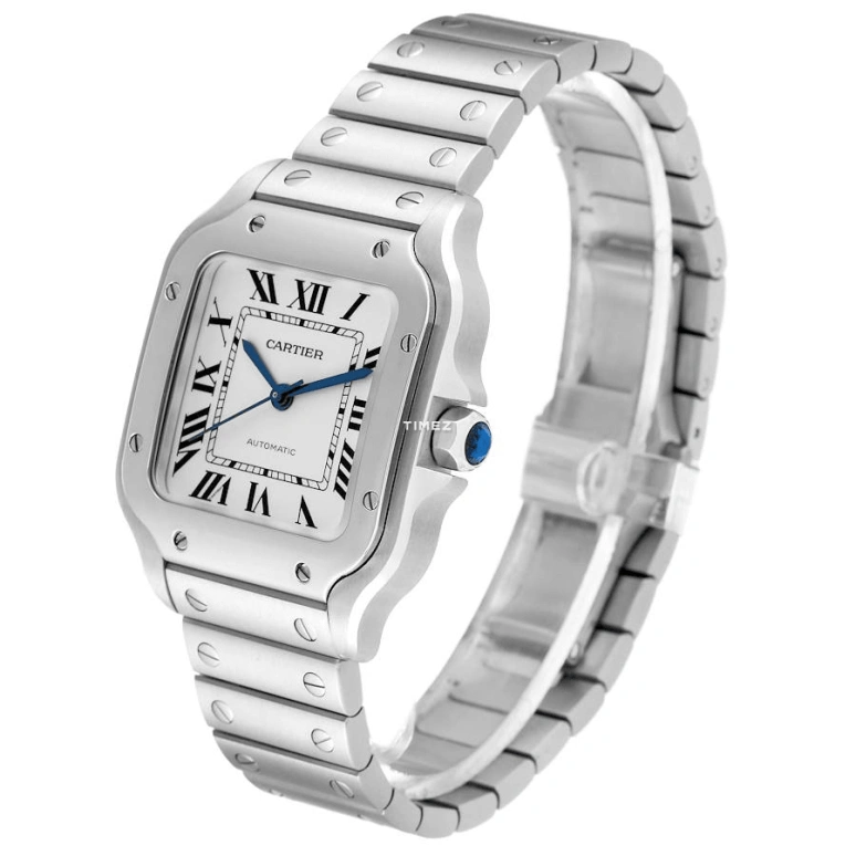 Cartier,Santos de Cartier 35.10mm,35.10mm,Stainless Steel,White,Automatic,42hours,In-house Caliber,WSSA0010