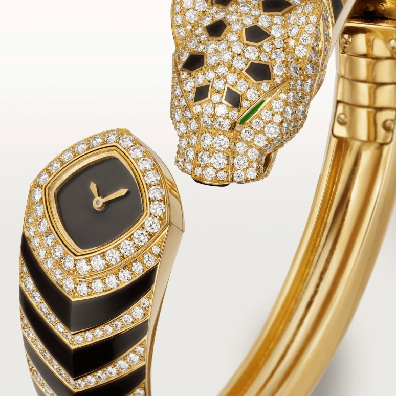 Cartier,Panthère Jewelry Watches 17mm,17mm,Yellow Gold,Black,Quartz,Sapphire,Crystal Glass,Other,HPI01219