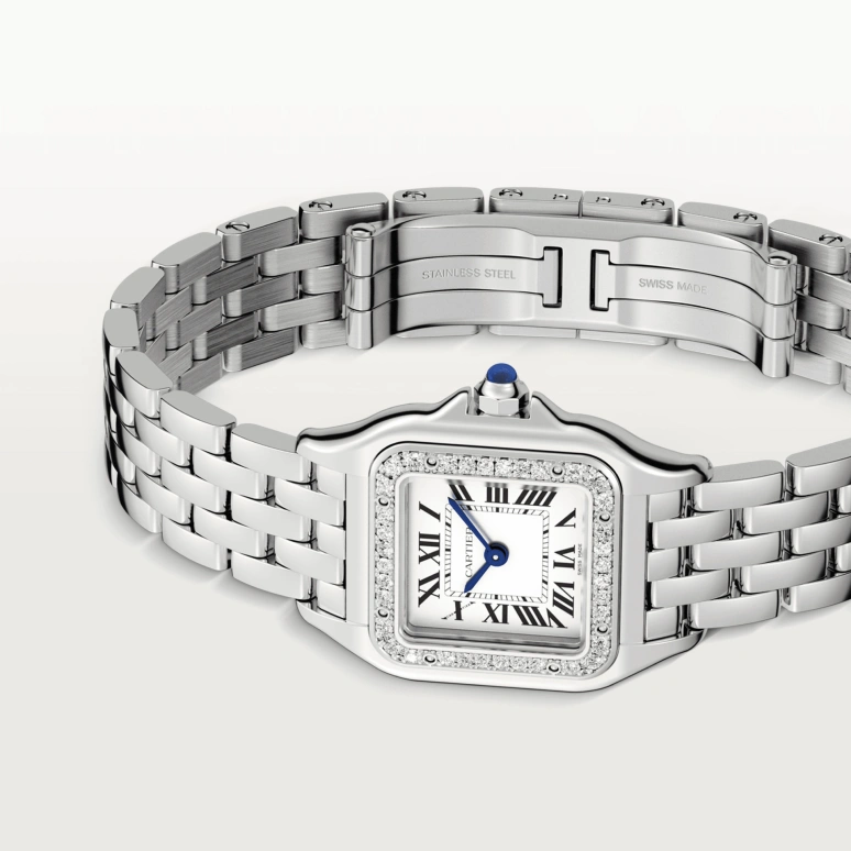 Cartier,Panthère de Cartier 23x30mm,23x30mm,Stainless Steel,Silver,Quartz,Sapphire,Crystal Glass,Square,W4PN0007
