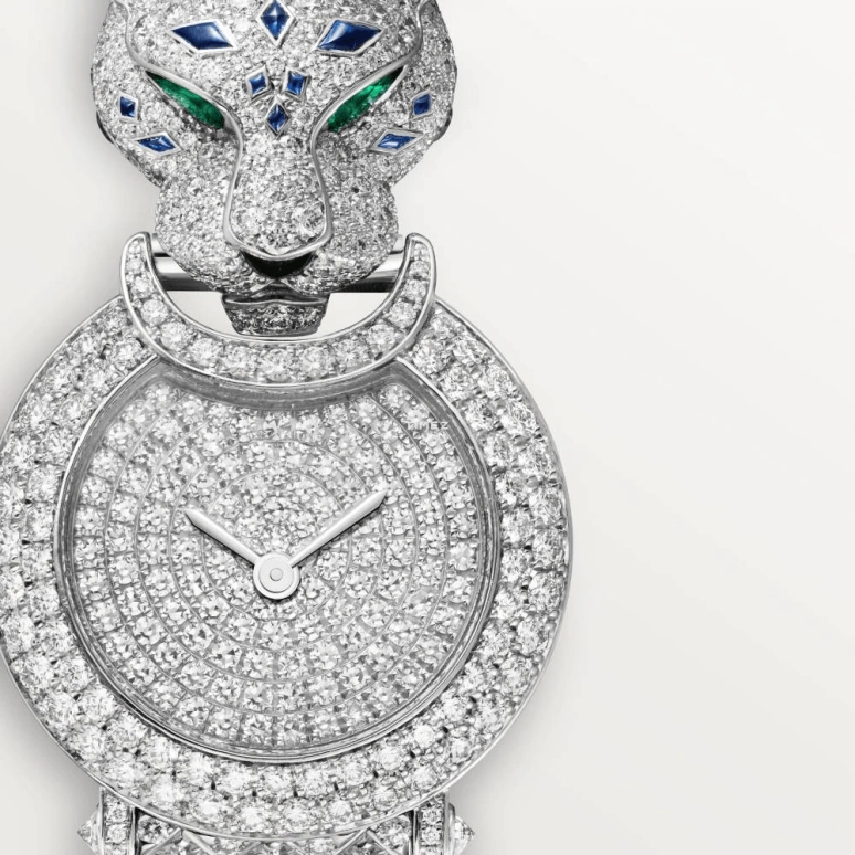 Cartier,High Jewelry Watches 23.60mm,23.60mm,White Gold,Silver,Quartz,Sapphire,Crystal Glass,Other,HPI01657