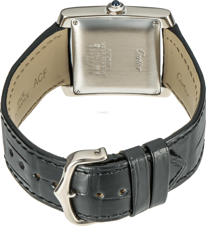 Cartier,Tank 32x28mm,32x28mm,White Gold,Silver,Automatic,Day,Sapphire,Crystal Glass,W5001156