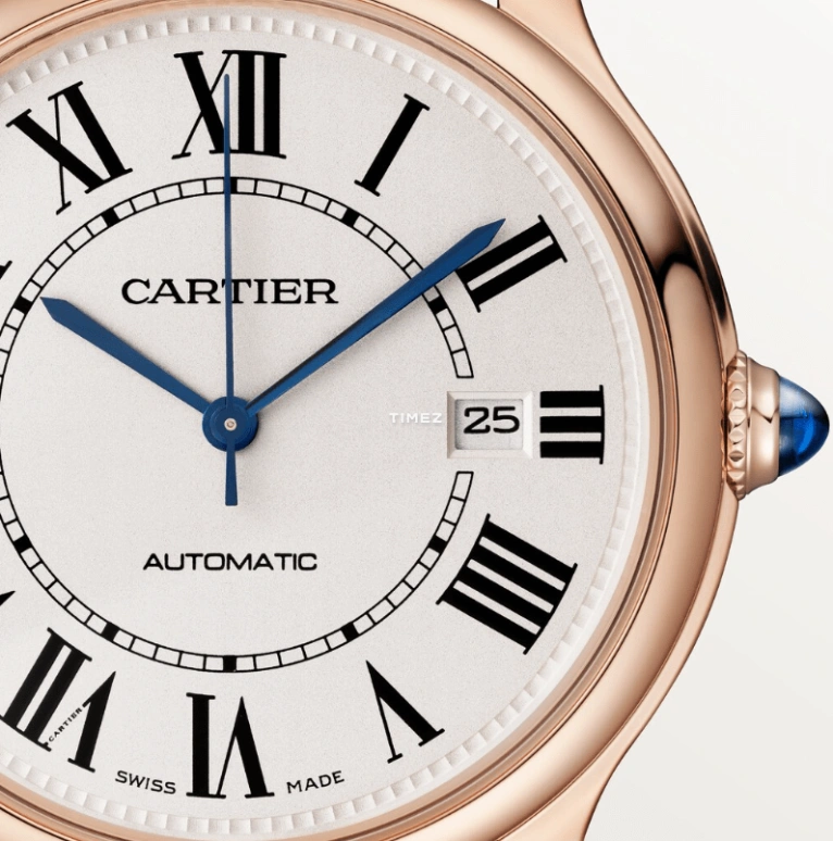 Cartier,Ronde de Cartier 40mm,40mm,Rose Gold,Cream,Automatic,Day,Sapphire,Crystal Glass,WGRN0011