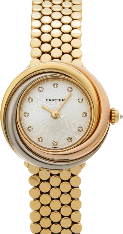 Cartier,Other 25.40mm,25.40mm,Yellow Gold,Silver,Quartz,Sapphire,Round,WG2002S8