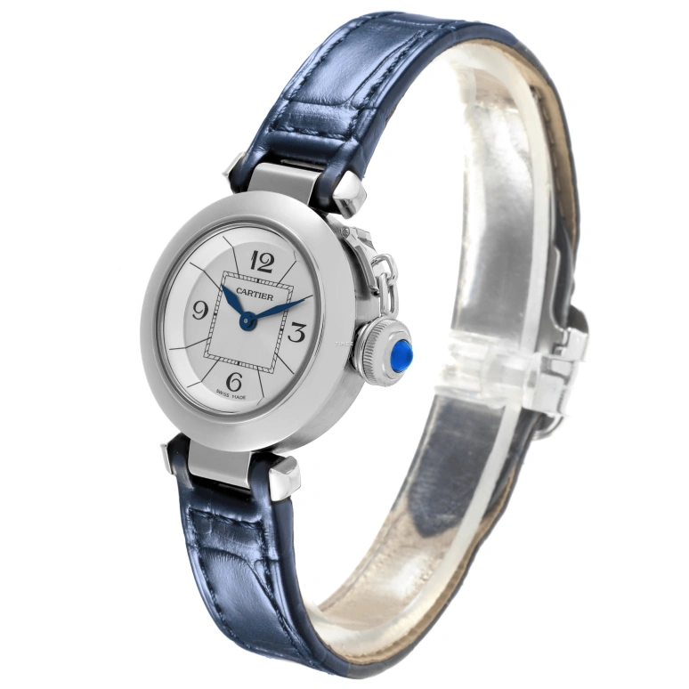 Cartier,Pasha de Cartier 27mm,27mm,Stainless Steel,Silver,Quartz,In-house Caliber,Sapphire,Crystal Glass,W3140025