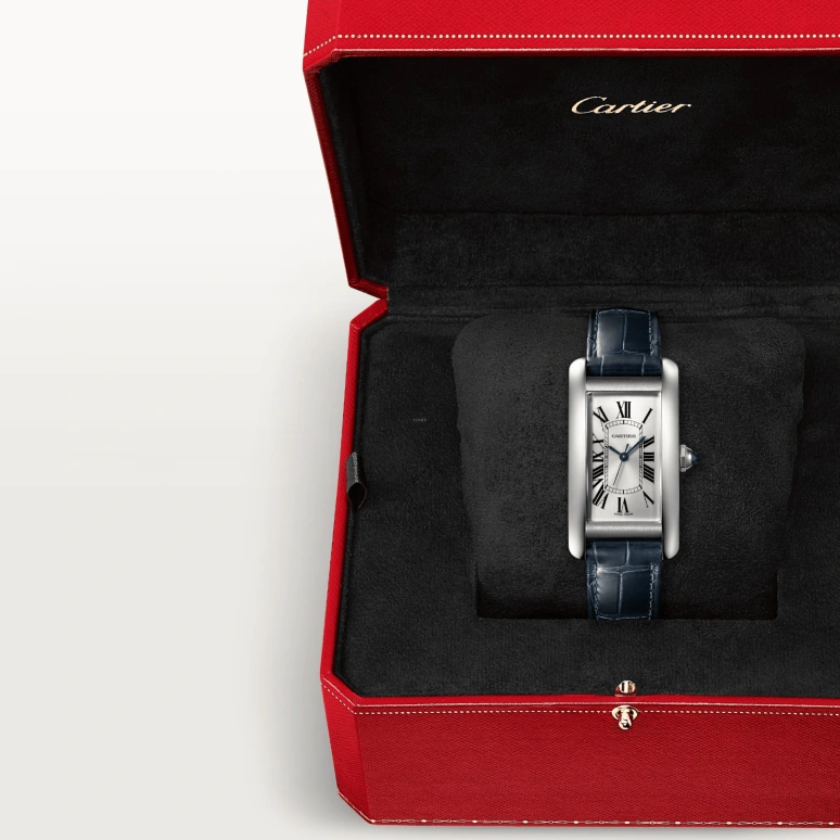 Cartier,Tank 41.60x22.60mm,41.60x22.60mm,Stainless Steel,Silver,Automatic,Sapphire,Crystal Glass,Square,WSTA0044