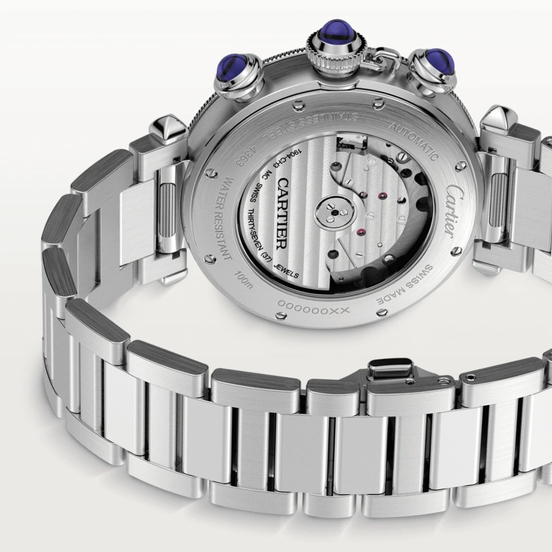 Cartier,Pasha de Cartier 41mm,41mm,Stainless Steel,Silver,Automatic,Chronograph,Day,WSPA0018