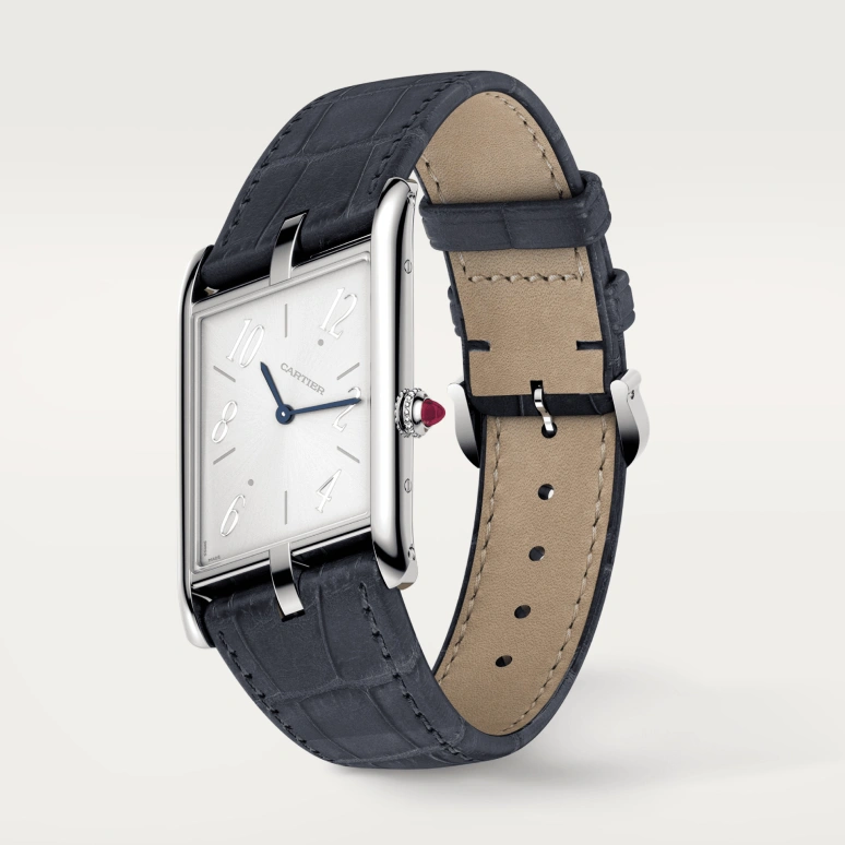 Cartier,Tank 47.15x26.20mm,47.15x26.20mm,Platinum,Silver,Handwound,38hours,In-house Caliber,WGTA0042