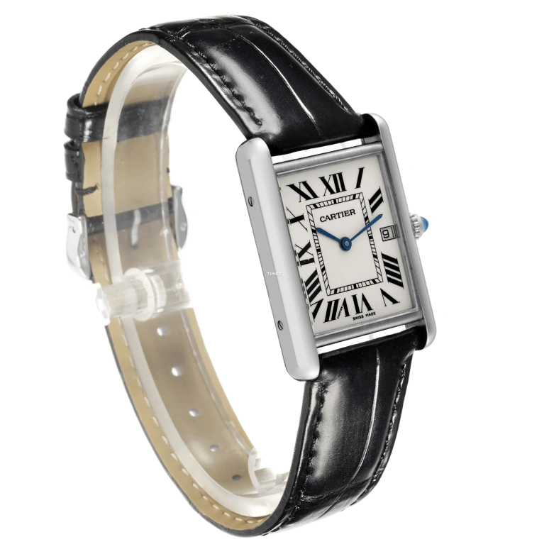Cartier,Tank 34x26mm,34x26mm,White Gold,Silver,Quartz,Day,In-house Caliber,W1540956