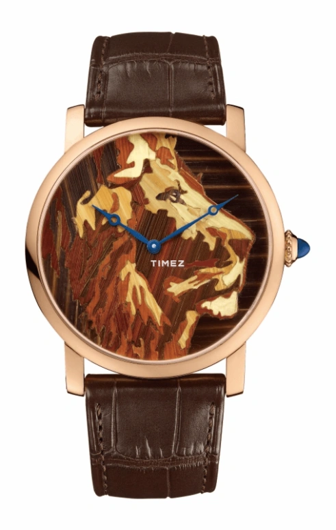 Cartier,Rotonde de Cartier 42mm,42mm,Rose Gold,Brown,Beige,Handwound,In-house Caliber,Sapphire,Crystal Glass,HPI00614