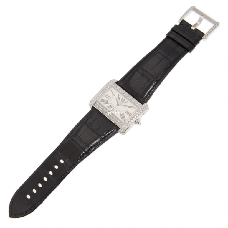 Cartier,Tank 38x28mm,38x28mm,White Gold,Cream white,Automatic,Sapphire,Crystal Glass,Rectangular,WA301370