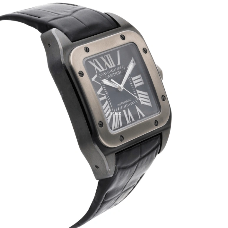 Cartier,Santos de Cartier 51.10x42.60mm,51.10x42.60mm,Stainless Steel,Black,Automatic,42hours,In-house Caliber,W2020010