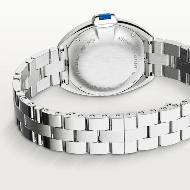 Cartier,Clé de Cartier 34.50x34.11mm,34.50x34.11mm,Stainless Steel,Silver,Automatic,Day,Sapphire,Crystal Glass,WSCL0005