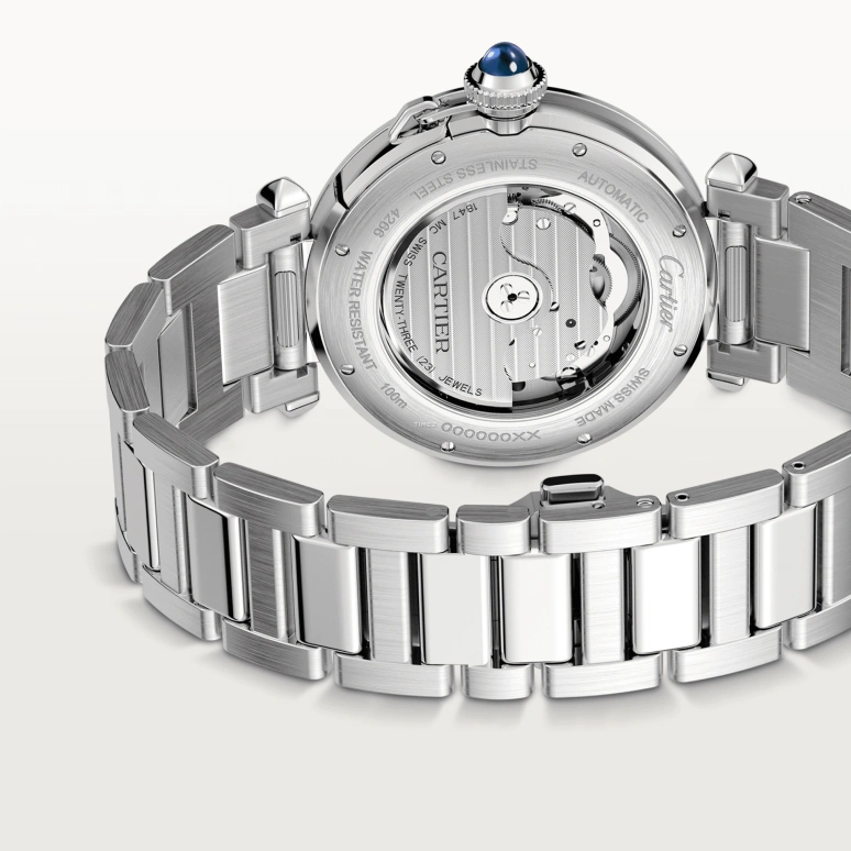 Cartier,Pasha de Cartier 41mm,41mm,Stainless Steel,Blue,Automatic,Day,42hours,WSPA0038