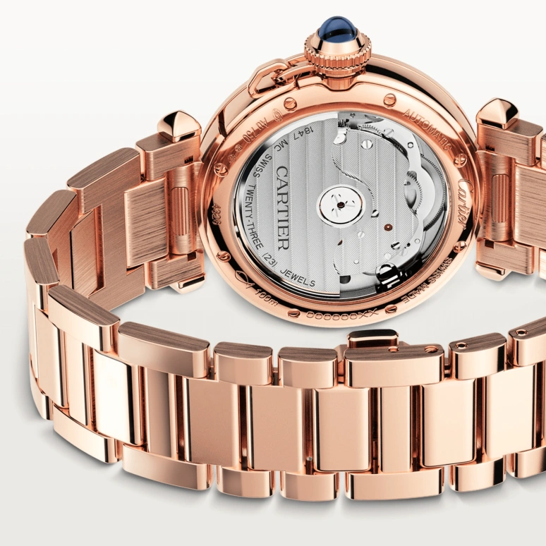 Cartier,Pasha de Cartier 35mm,35mm,Rose Gold,Silver,Automatic,42hours,In-house Caliber,WJPA0013