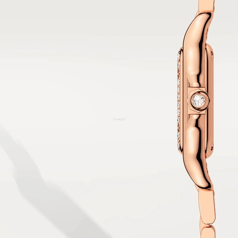 Cartier,Panthère de Cartier 22x30mm,22x30mm,Rose Gold,Silver,Quartz,Sapphire,Crystal Glass,Square,WJPN0049