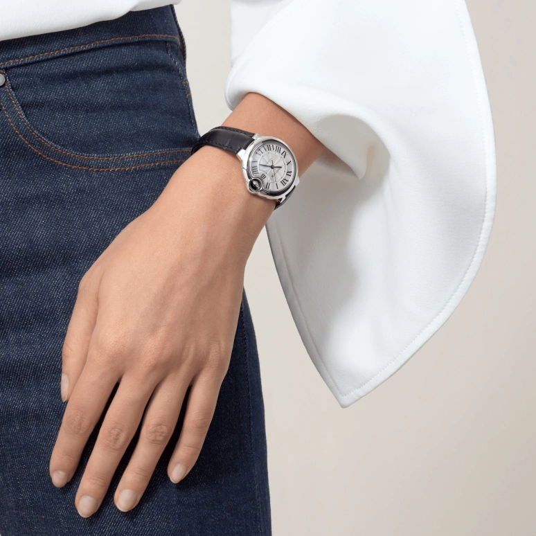 Cartier,Ballon Bleu de Cartier 33mm,33mm,Stainless Steel,Silver White,Automatic,Sapphire,Crystal Glass,Round,WSBB0030