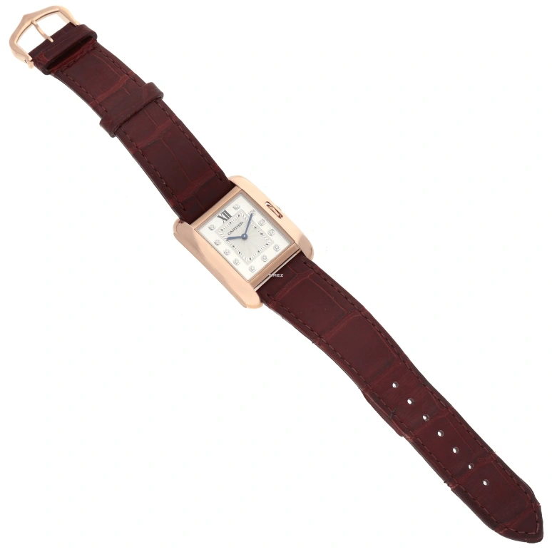 Cartier,Tank 34.70x26.20mm,34.70x26.20mm,Rose Gold,Silver,Quartz,Sapphire,Crystal Glass,Square,WJTA0009