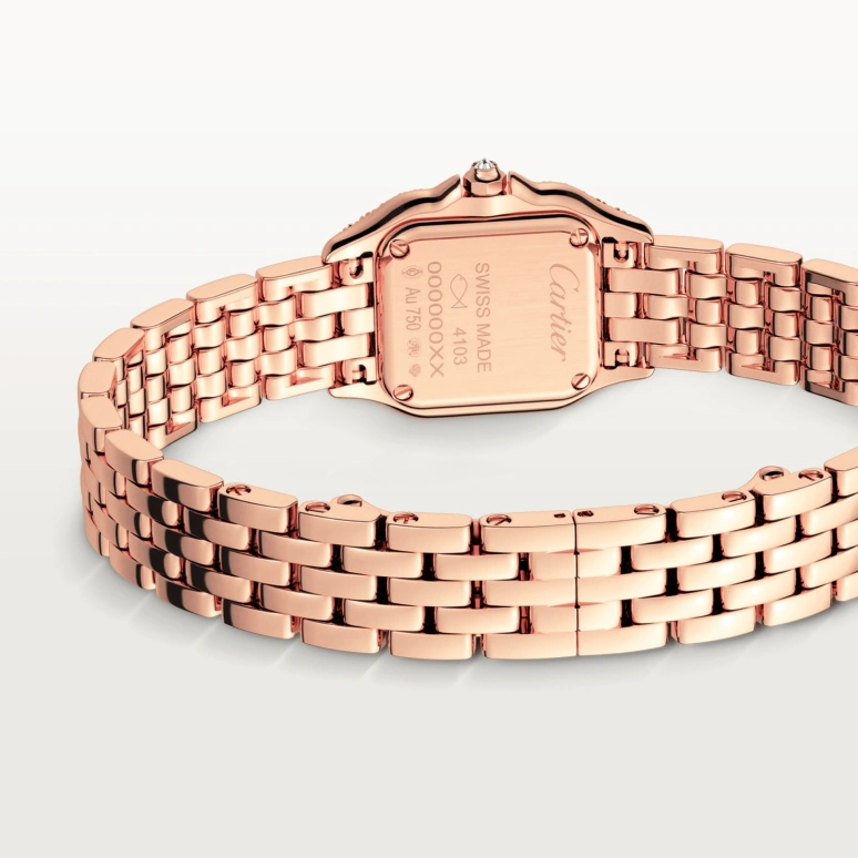 Cartier,Panthère de Cartier 25x20mm,25x20mm,Rose Gold,Silver,Quartz,Sapphire,Crystal Glass,Square,WJPN0020