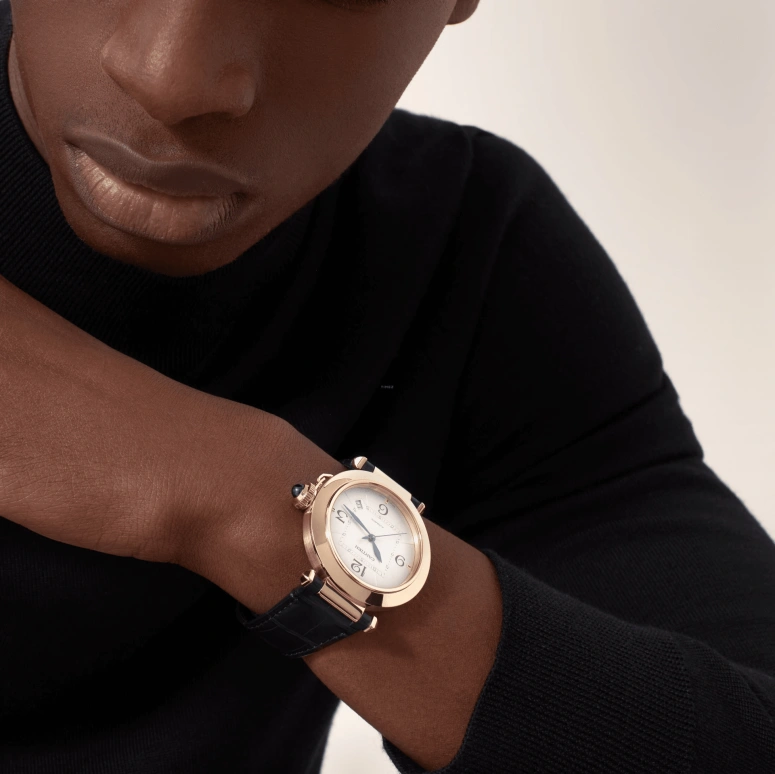 Cartier,Pasha de Cartier 41mm,41mm,Yellow Gold,Silver,Automatic,Day,42hours,WGPA0007